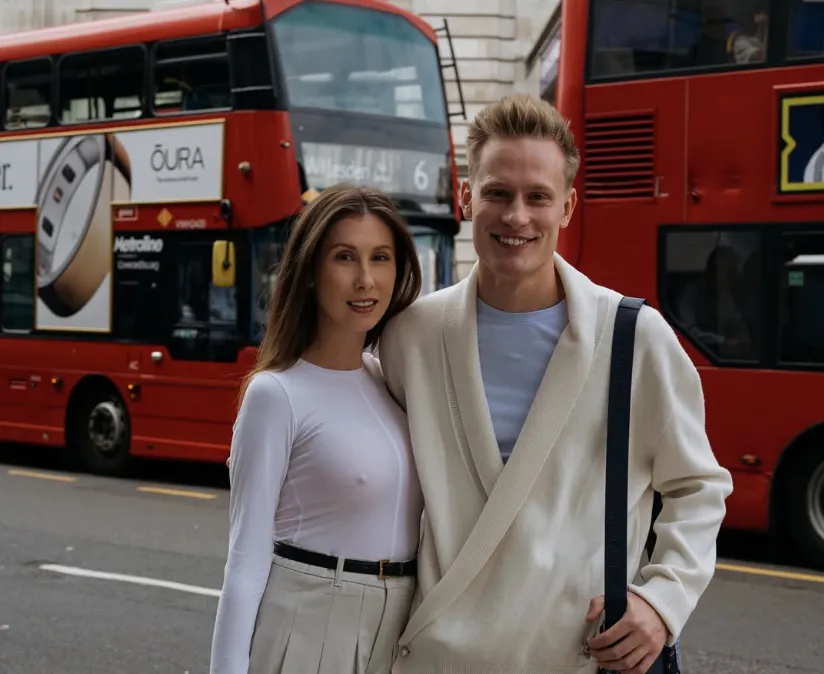 Oleksandr Orlovskyi with his wife, photo