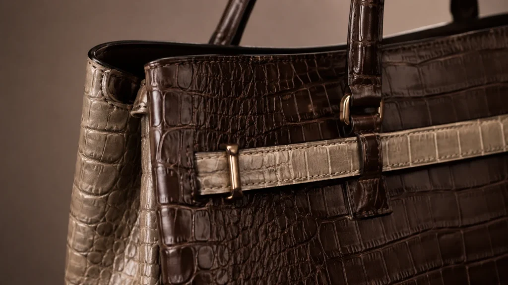 The La Passeggiata bag in two-tone croc-effect