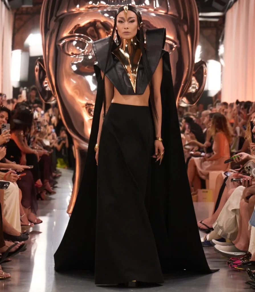 Gold chest armor and leather bodice