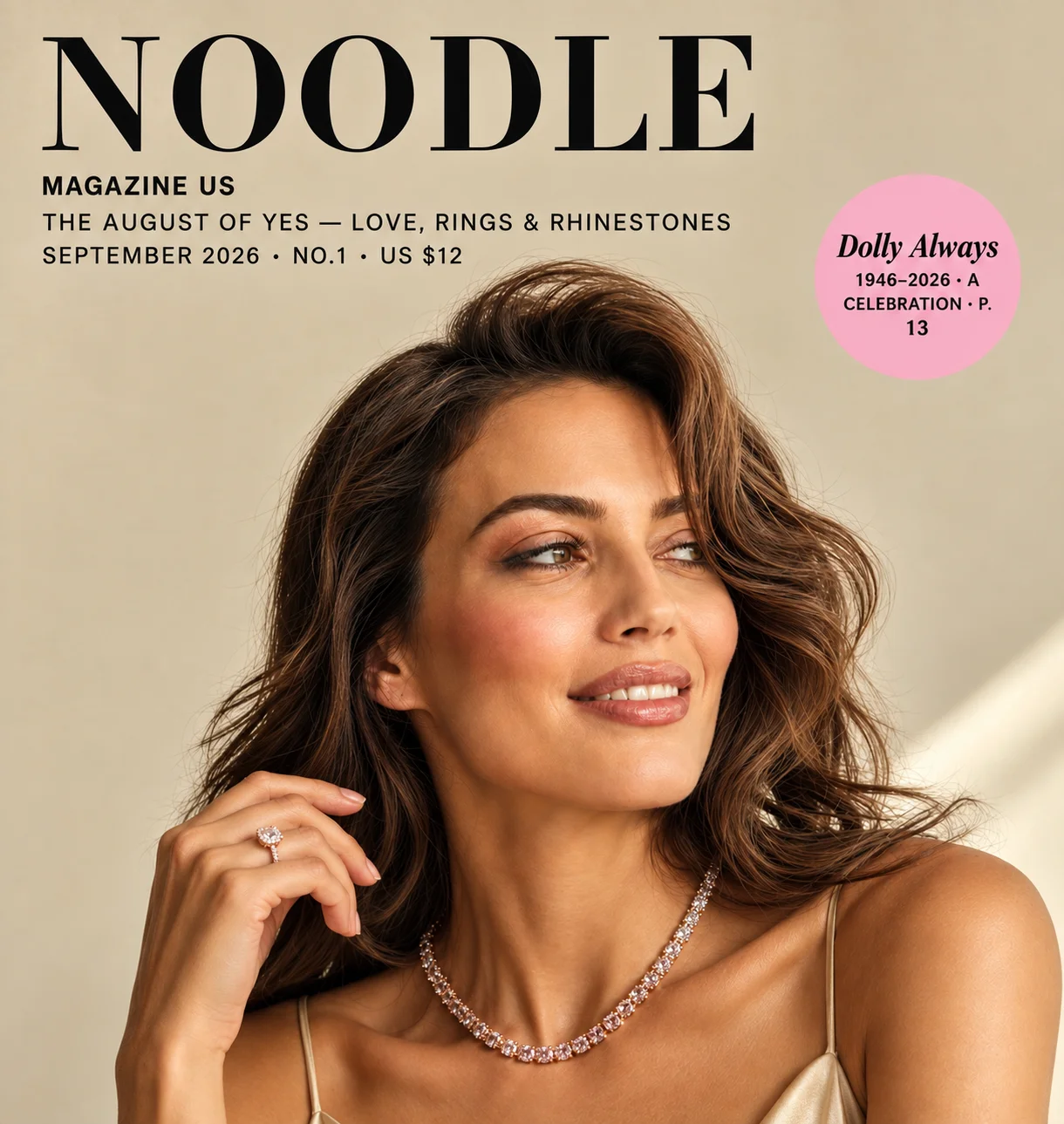 Noodle Magazine September 2026 cover, Love, Rings and Rhinestones issue