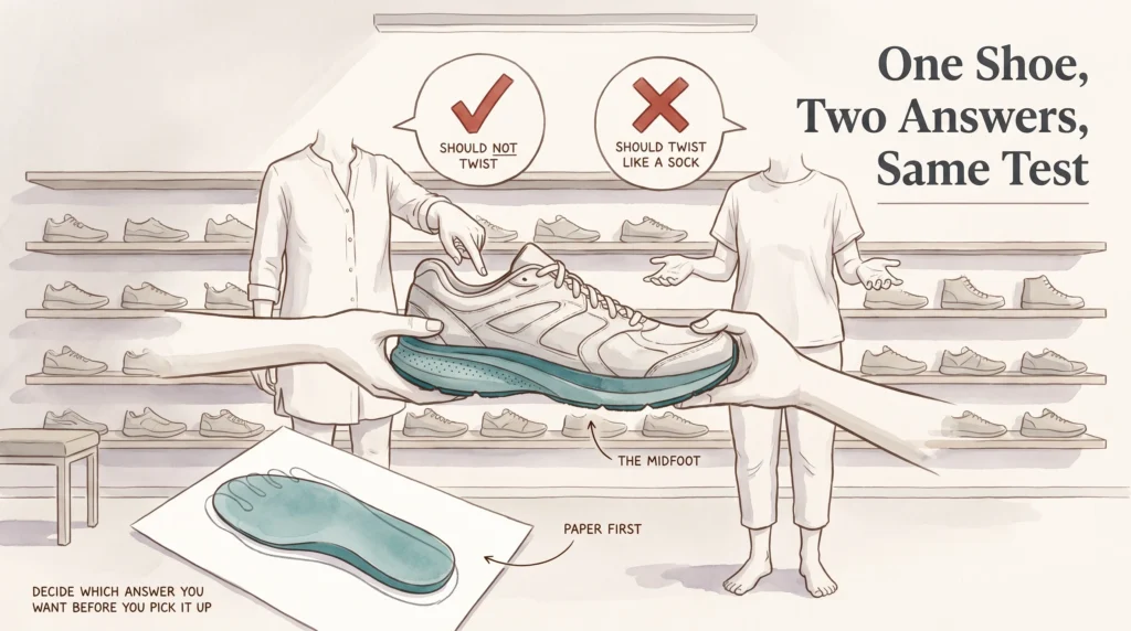 Podiatrists And Barefoot Shoe Fans Do The Same Shoe Test And Want Opposite Answers